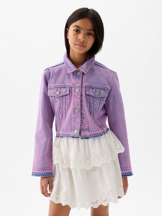 Image number 1 showing, Kids Cropped Icon Denim Jacket