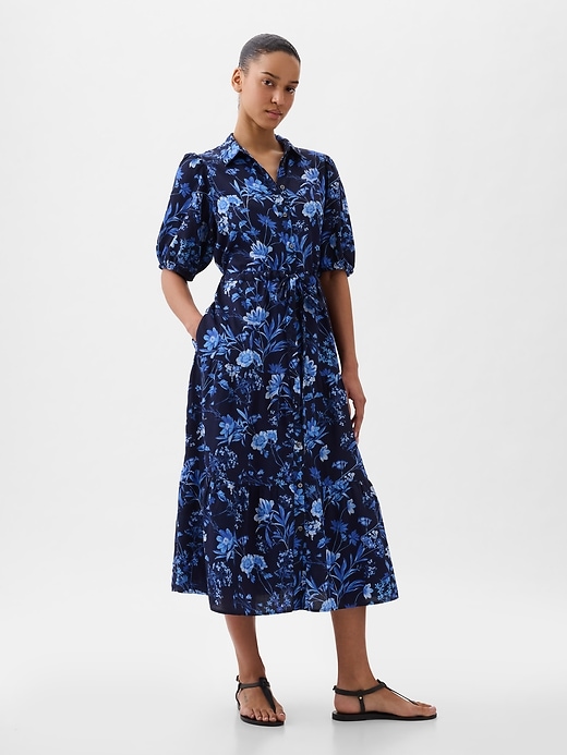 Image number 3 showing, Puff Sleeve Midi Dress