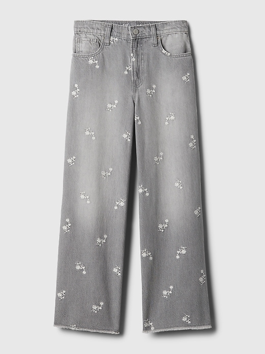 Image number 5 showing, Kids Low Rise Stride Embroidered Wide-Leg Jeans