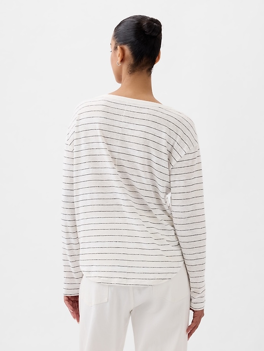 Image number 2 showing, Linen-Blend Boatneck T-Shirt
