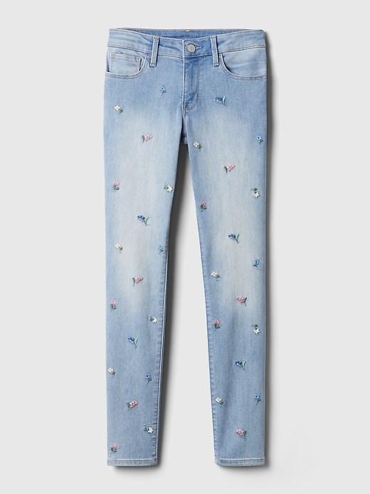 Image number 5 showing, Kids Mid Rise Embroidered Skinny Jeans