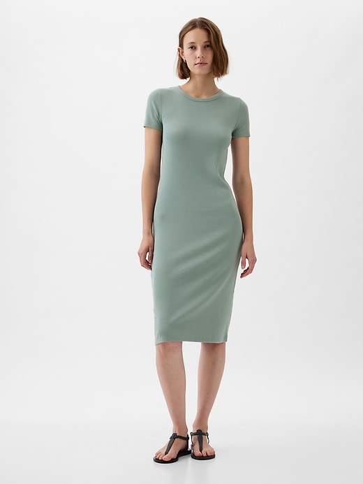 Image number 1 showing, Modern Rib Midi T-Shirt Dress