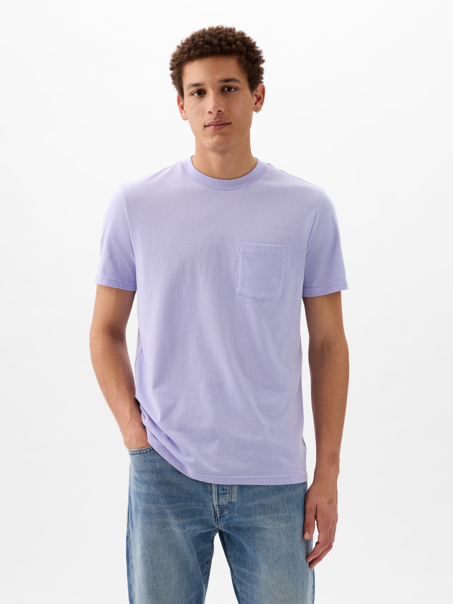 Shop Gap Organic Cotton Pocket T-shirt In Fresh Lavender