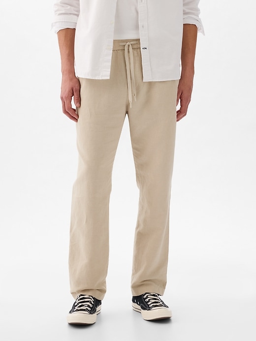 Image number 2 showing, Linen-Cotton Pull-On Pants