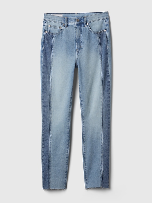 Image number 7 showing, High Rise Patchwork Vintage Slim Jeans