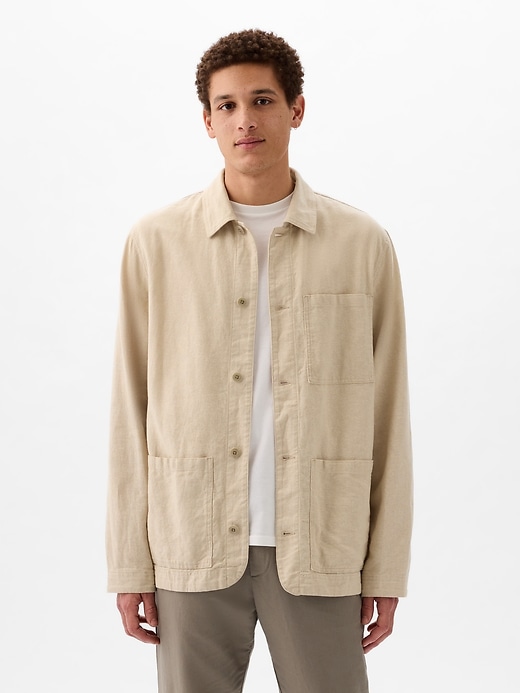 Image number 1 showing, Linen-Cotton Chore Jacket