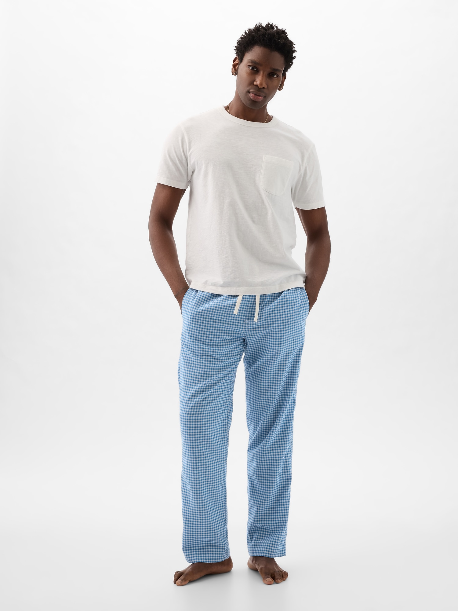 Blue Sweatpants For Men Mens Pajamas Plaid Pajama Pants Sleep Long Pant  With Pockets Soft Pj Bottoms Classic Home Wear Elastic Waist
