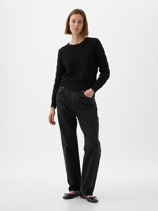 Image number 3 showing, Pointelle Sweater