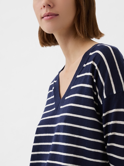 Image number 4 showing, 24/7 Split-Hem Linen-Blend Sweater