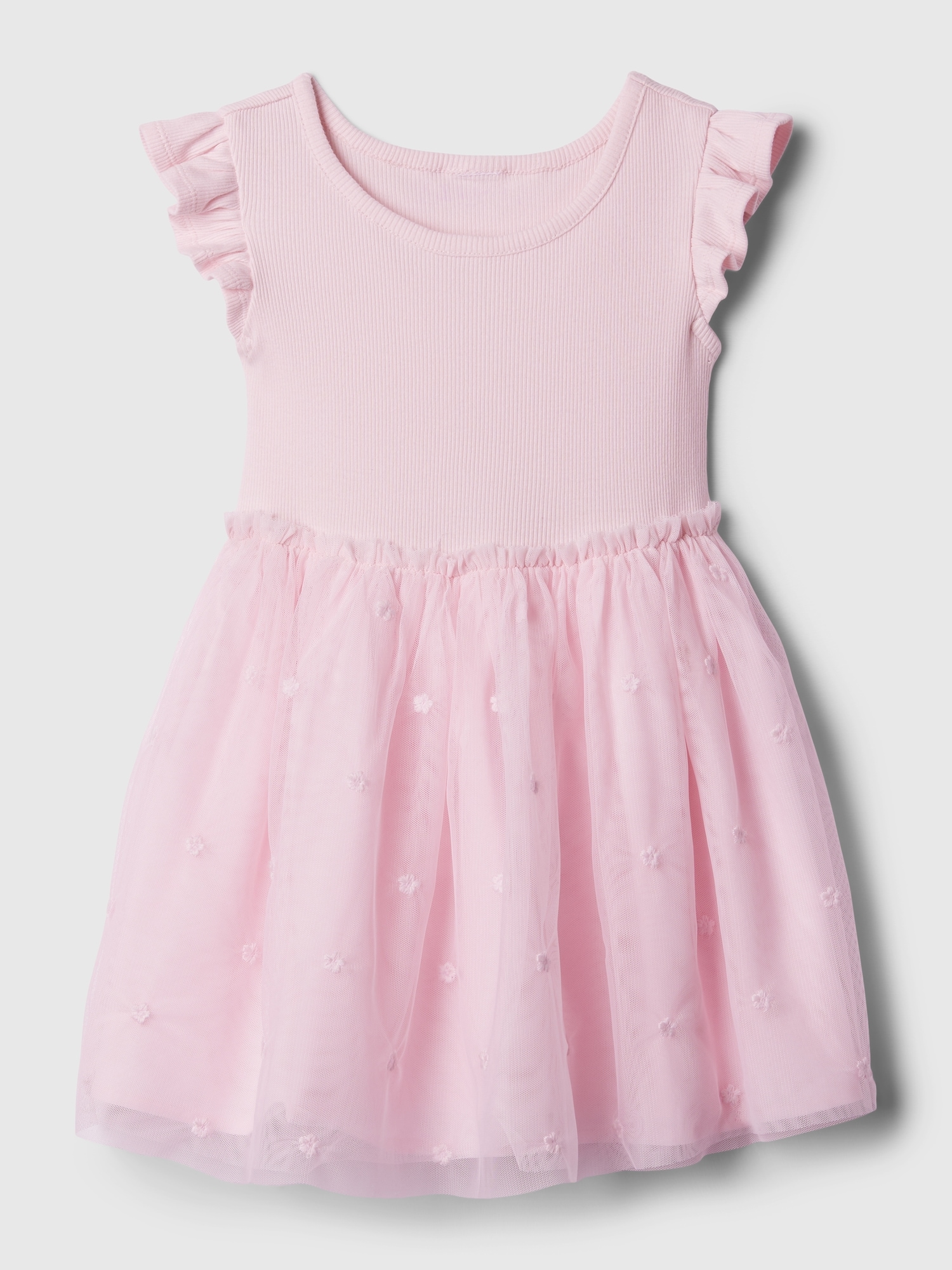 Gap Baby Flutter Tulle Dress In Light Peony Pink