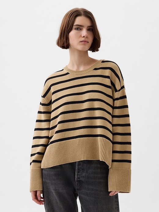 Image number 1 showing, 24/7 Split-Hem Shrunken Sweater