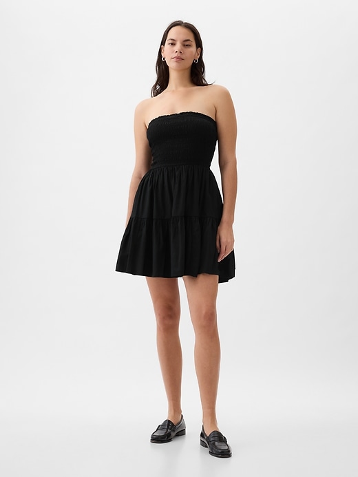Image number 4 showing, Strapless Smocked Mini Dress