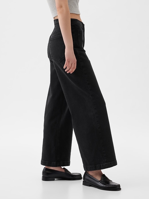 Image number 3 showing, High Rise Stride Wide-Leg Ankle Jeans