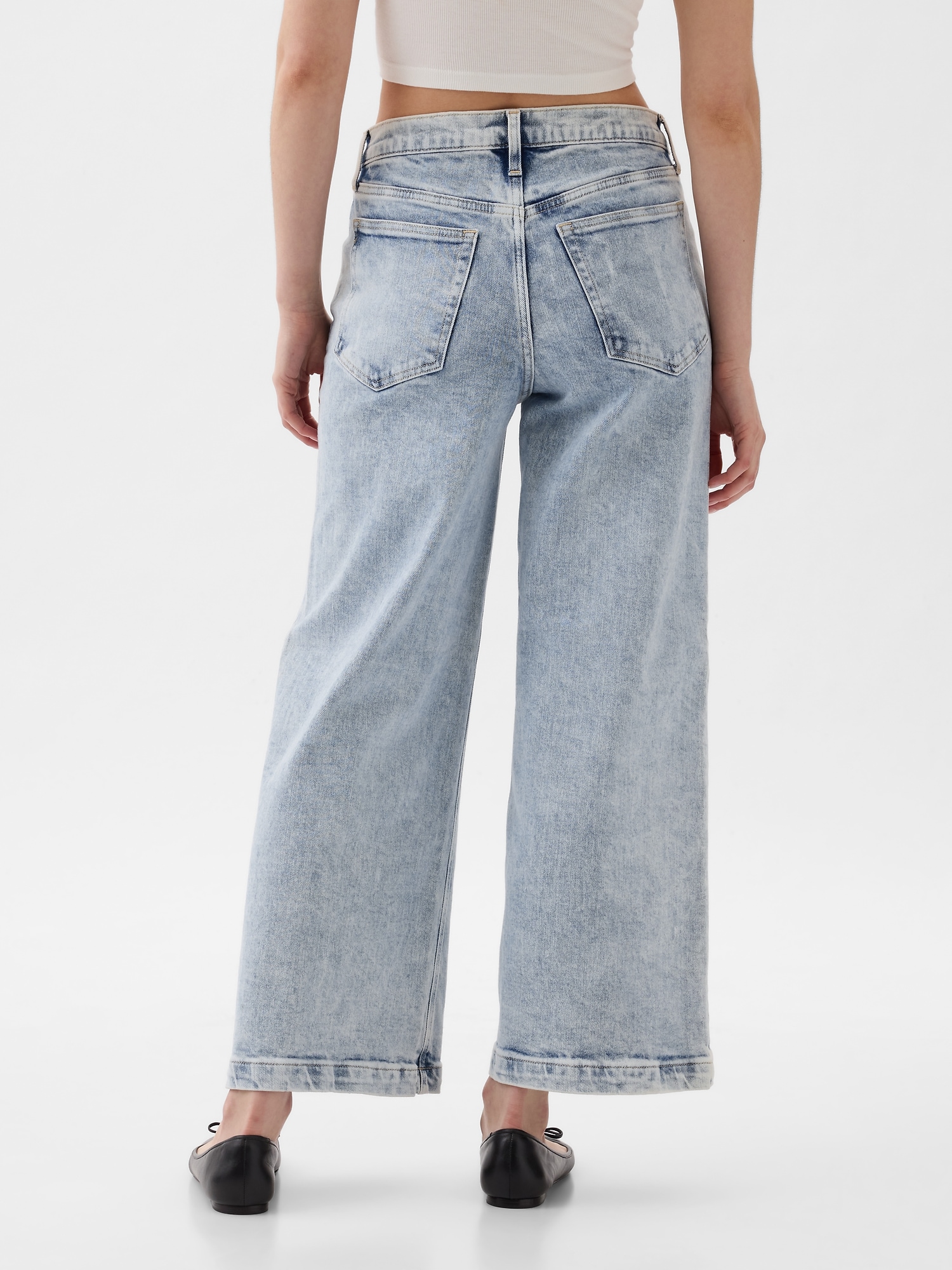High Rise Stride Wide-Leg Ankle Jeans | Gap