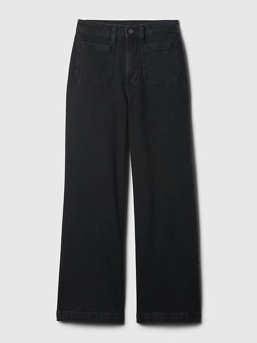 Image number 7 showing, High Rise Stride Wide-Leg Ankle Jeans