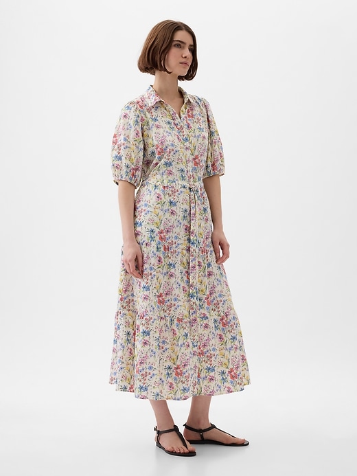 Image number 3 showing, Puff Sleeve Midi Dress