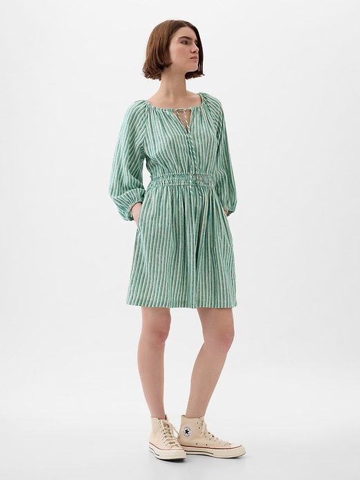 Image number 3 showing, Linen-Blend Mini Dress