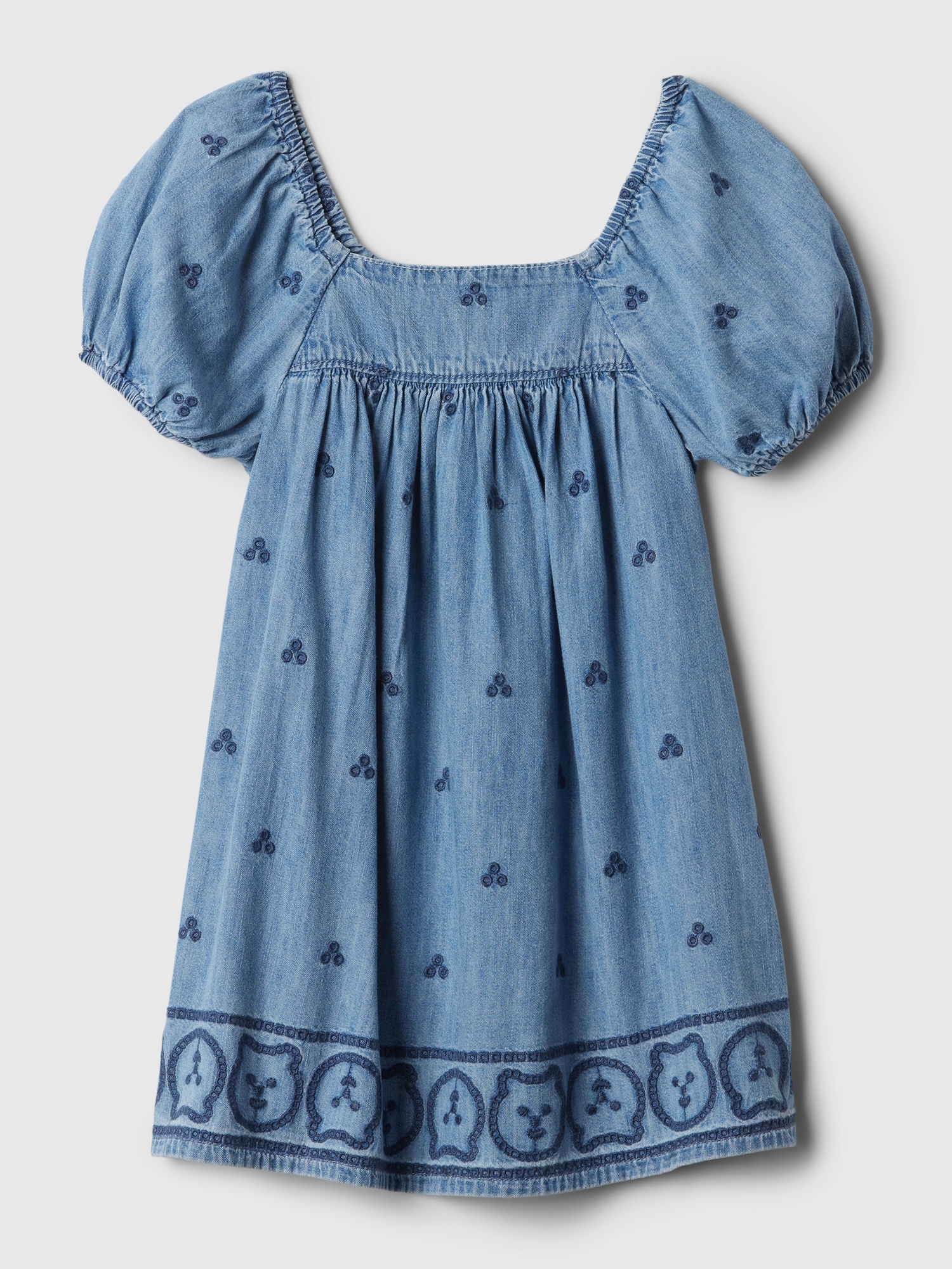 Gap Baby Embroidered Denim Dress In Medium Indigo