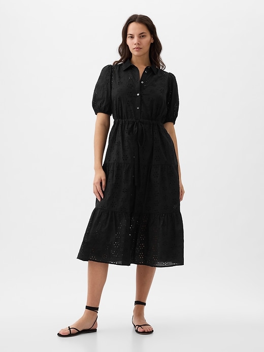 Image number 4 showing, Eyelet Tiered Midi Dress