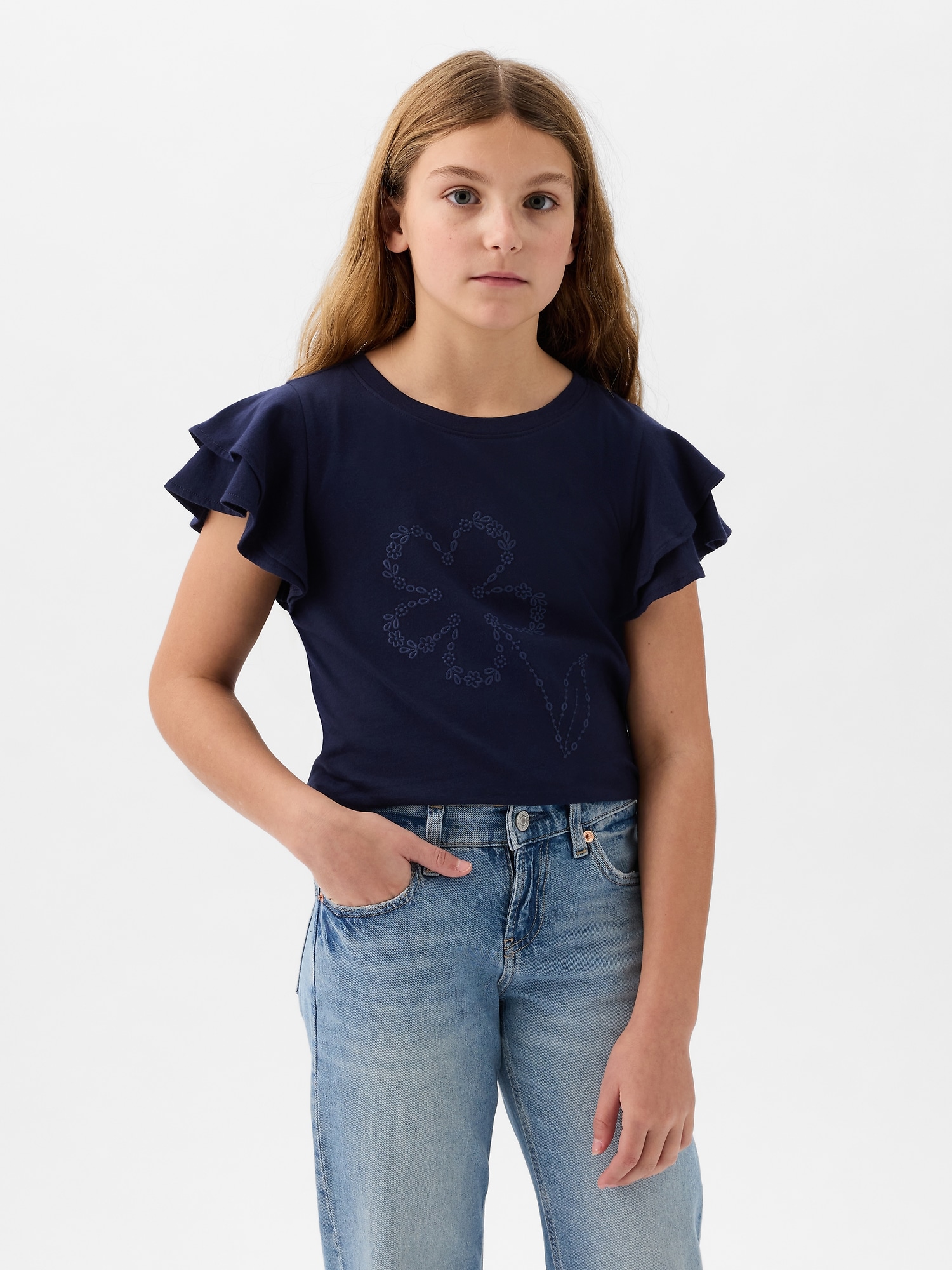 Kids Ruffle Graphic T-Shirt | Gap