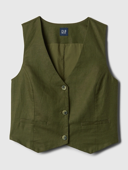 Image number 4 showing, Linen-Cotton Vest
