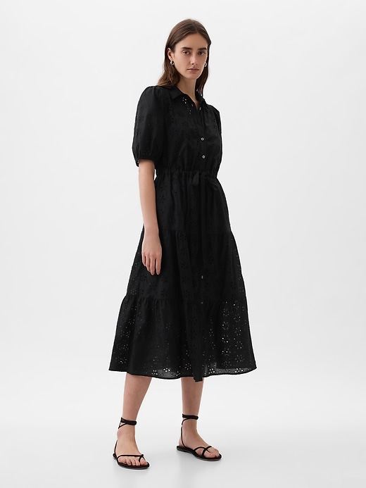 Image number 3 showing, Eyelet Tiered Midi Dress