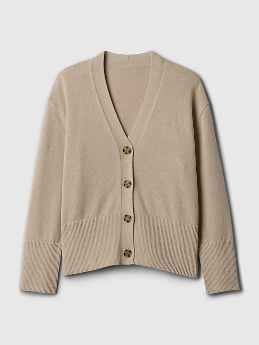 24/7 Split-Hem Linen-Blend Oversized Cardigan | Gap