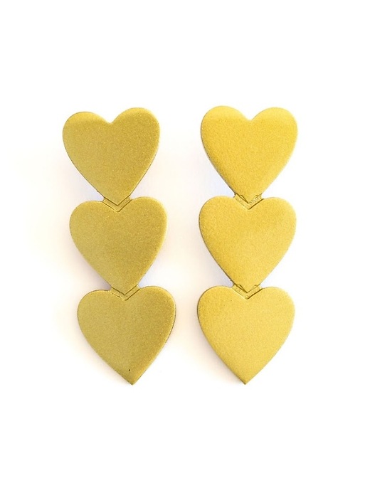 Image number 1 showing, Gold Metallic Heart Earrings
