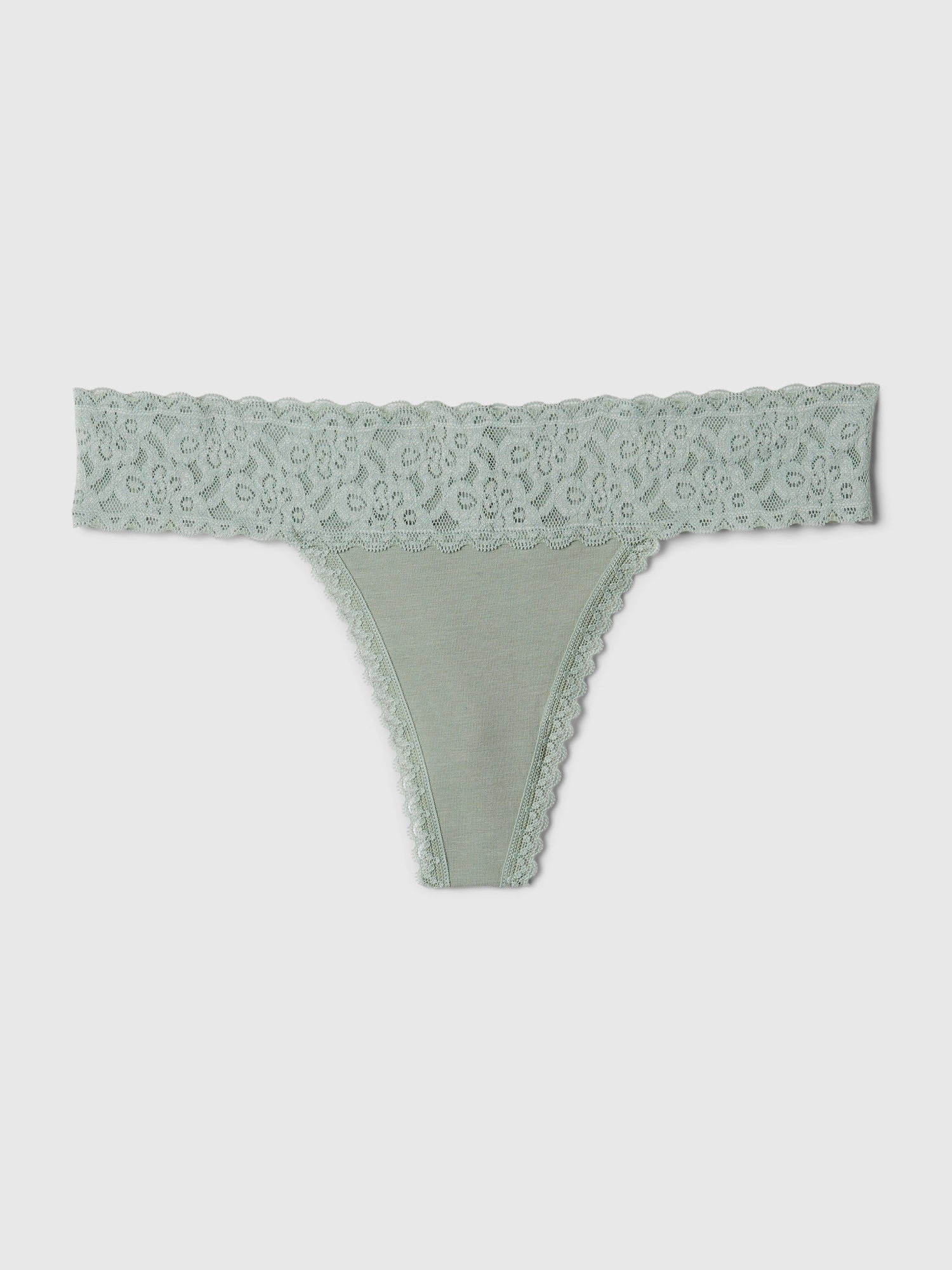 Stretch Cotton V-String Panty, Grey, M - Women's Panties