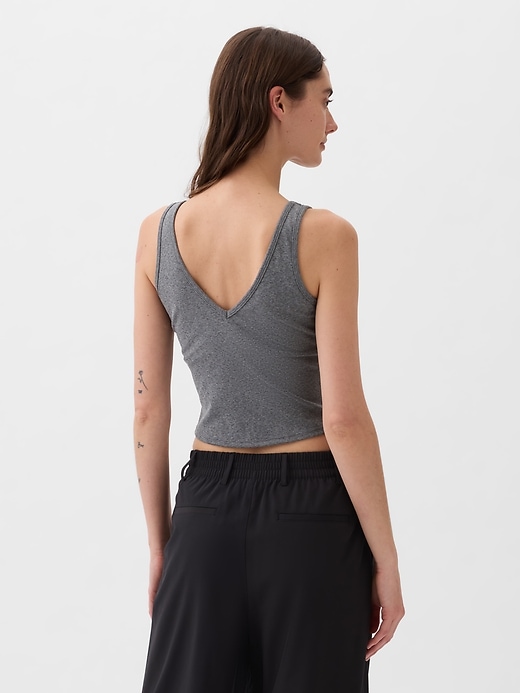 Image number 2 showing, GapFit Studio Rib V-Neck Brami