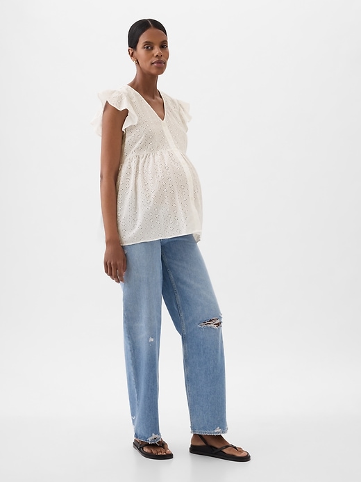 Image number 3 showing, Maternity Eyelet Shirt