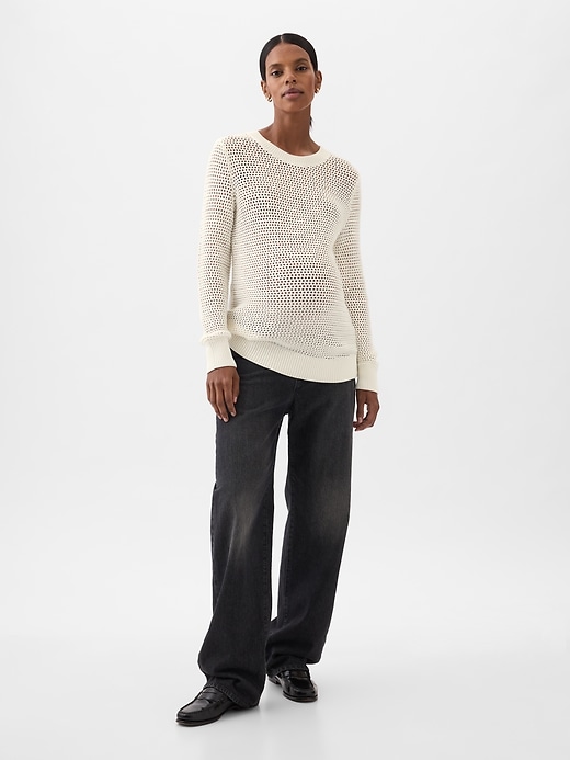Image number 2 showing, Maternity Crochet Sweater