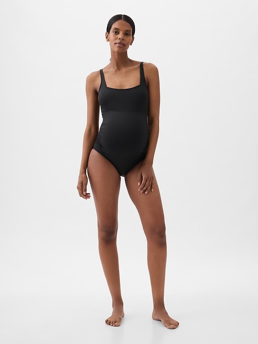 Image number 2 showing, Maternity Square Neck One-Piece Swimsuit