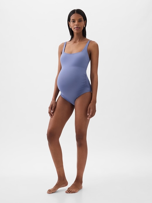 Image number 3 showing, Maternity Square Neck One-Piece Swimsuit