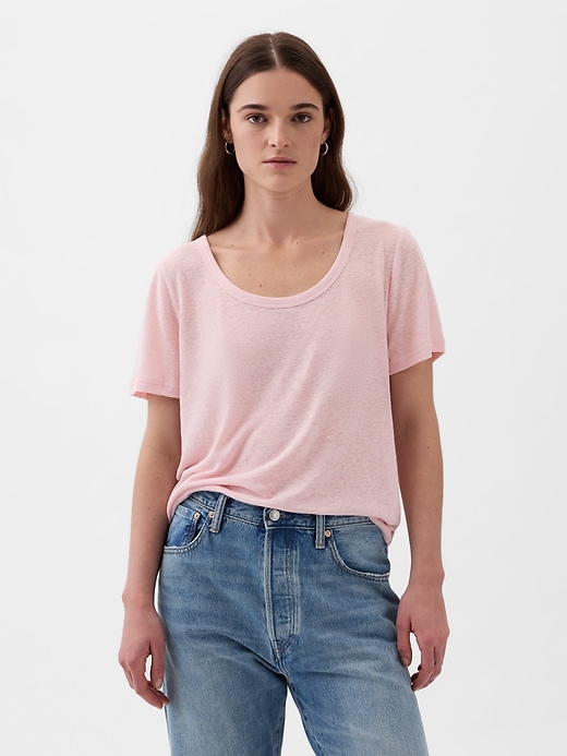 Image number 1 showing, Linen-Blend T-Shirt