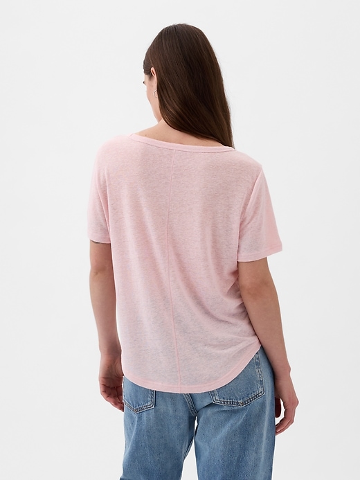 Linen-blend Shirt - Light pink - Ladies