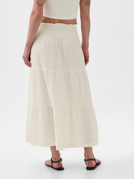 Image number 2 showing, Crinkle Gauze Tiered Maxi Skirt