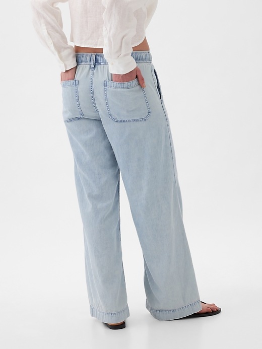 Wide-Leg Denim Pull-On Pants | Gap