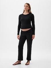 Recycled maternity cigarette trousers, length 27.5 black La