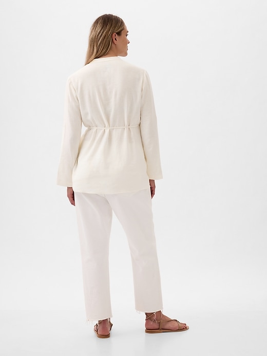 Image number 2 showing, Maternity Linen-Blend Shirt