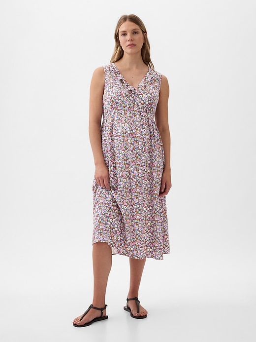 Image number 5 showing, Maternity Ruffle Midi Dress