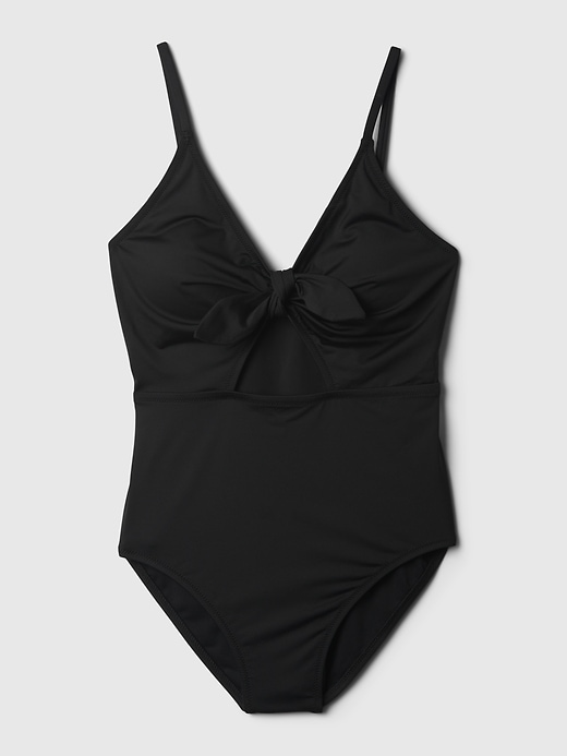 Image number 3 showing, Tie-Knot Cutout One-Piece Swimsuit