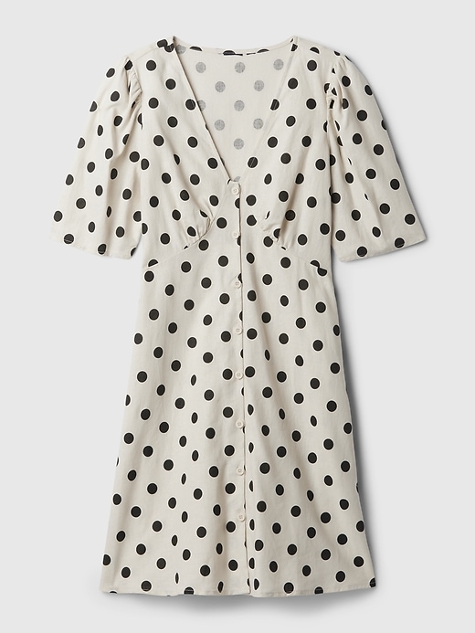 Image number 7 showing, Linen-Blend Button Mini Dress