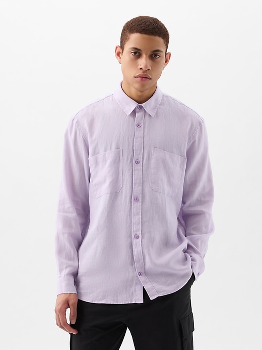 Image number 1 showing, Linen Two-Pocket Shirt