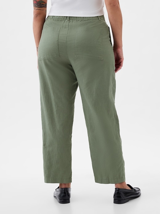 Image number 6 showing, High Rise Linen-Cotton Pull-On Pants