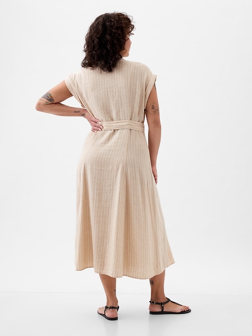 Image number 6 showing, Linen-Blend Midi Shirtdress