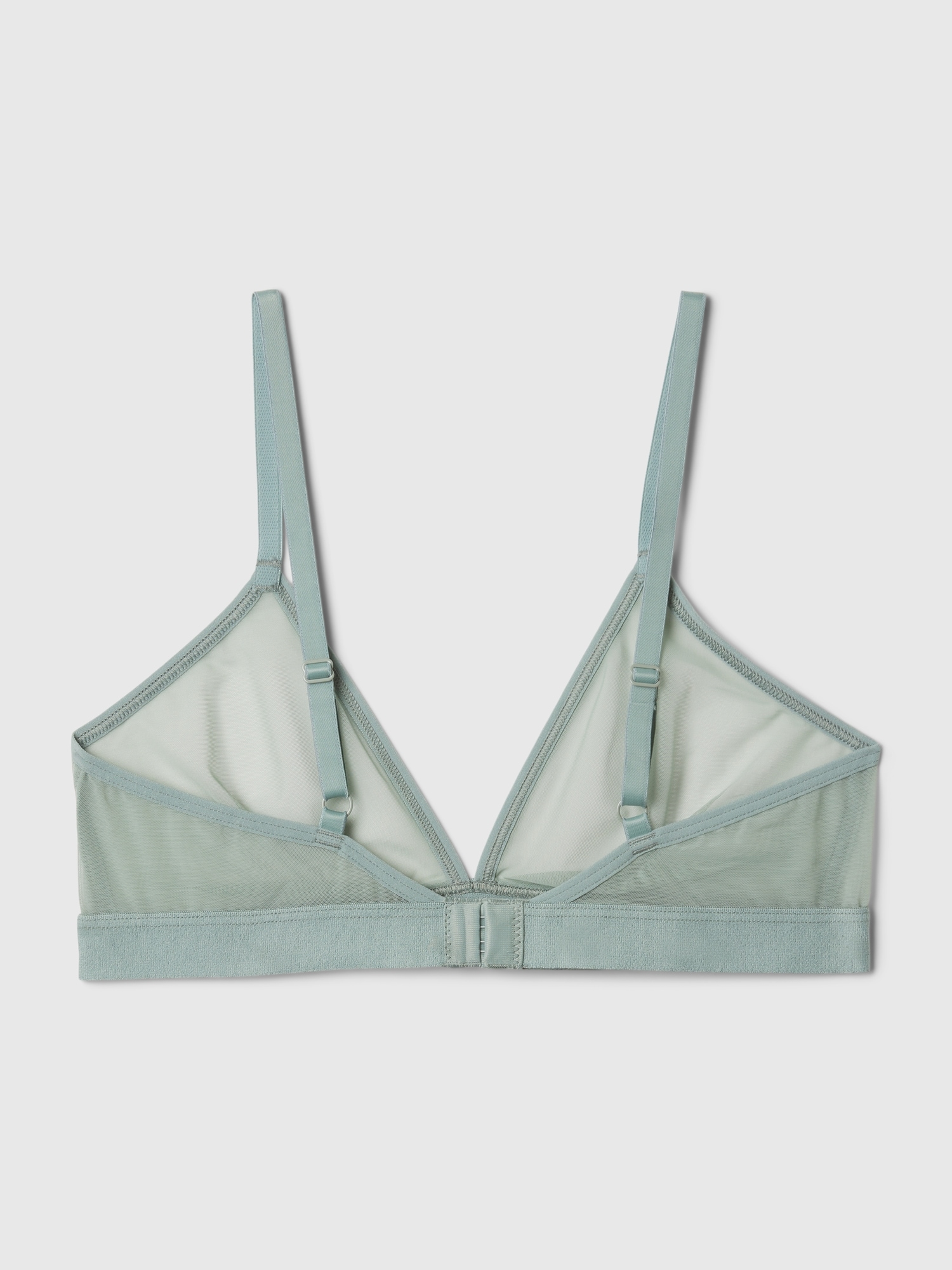 MESH BRA - with Rivets and Translucent Mesh Fabric - shiny gray