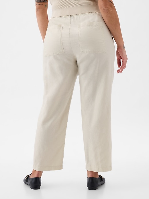 Image number 6 showing, High Rise Linen-Cotton Pull-On Pants
