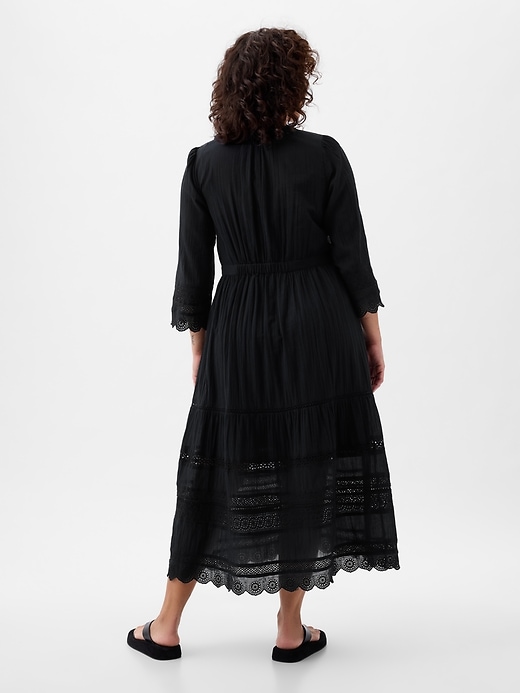 Image number 5 showing, Textured Crinkle Lace Midi Dress