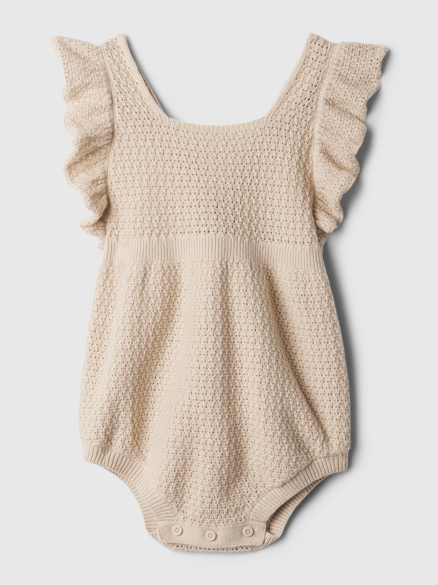 Shop Gap Baby Crochet Shorty One-piece In Bedrock Beige